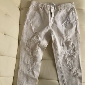 Ripped white jeans